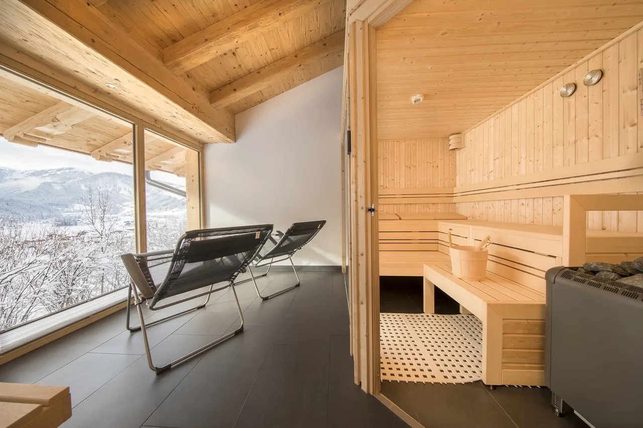 Sauna mit Panoramafenster